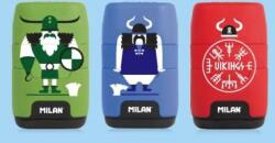 MILAN Cauciuc + răzătoare / 2 găuri MILAN COMPACT Vikings (mix / preț 1 buc)