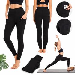  Leggings nadrág lábszármelegítő erősen fedő fekete XL