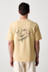 Drôle de Monsieur férfi pamut t-shirt Esquisse Slogan - bézs S
