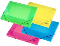 Centrum Mapa plastic A4 cu elastic si burduf 15 mm, CENTRUM galben transparent