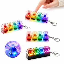  Kattintós Billentyűzet Világító Anti-stressz Kulcstartó Fidget Kliker MIX, 2xFehér (6953495303634)