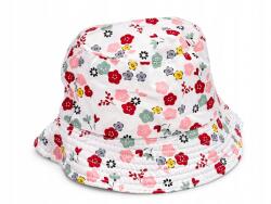 Gyerek Sapka Stílusos Divatos Állítható Sapka Bucket Hat Fehér Virágos (CZAPKA BIAŁA KWIATKI)