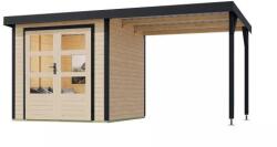 Karibu hibrid kerti ház KARIBU JUPITER 3A (12348) natur / antracit + menedék 219 cm (LG4982)