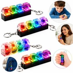  4db Led billentyűzet kulcstartó Anti-stressz kattintás Fidget Switch Kliker (6974812508693)
