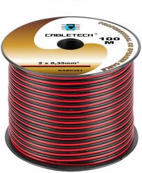 Cabletech Réz hangszórókábel piros-fekete 2x0, 35mm2 ár/méter (KAB0381)