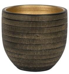 NDT Le Havre 20-01ZG / Black/Gold kerámia kaspó 16 cm