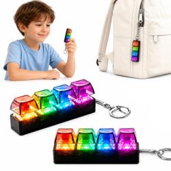  LED-es stresszoldó kulcstartó - 4 db kulcstartó, 2 db fehér és 2 db fekete, kulcstartóhoz (4048535815313)