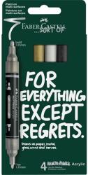 Faber-Castell Akril marker Faber-Castell Multimark kétvégű készlet 4db-os klasszikus színek 1-1, 2 mm / 2-3 mm (186010)