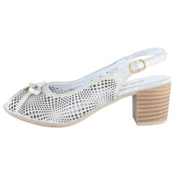 Dogati Sandale dama, Dogati, 804-11-Argintiu, elegant, piele naturala, cu toc, argintiu (Marime: 36)