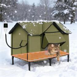 Ownpets fűthető kültéri macskamenedék termosztáttal - XL - 43x63x43 cm