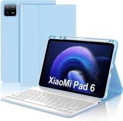 JADEMALL Xiaomi Pad 6/6 Pro 11" Billentyűzet Tok AZERTY Mágneses Bluetooth Égkék