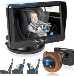 VASTEND Baby Car Camera 1080P autós bébikamera 4, 3" kijelzővel, éjszakai látással