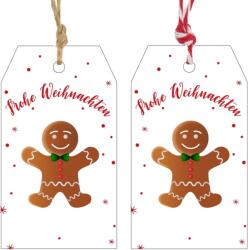 G2PLUS 100 db Karácsonyi Ajándékcímke Kraft Papírból - 4x7 cm Merry Christmas Felirattal, Juta Zsineggel Adventi Naptárhoz, DIY Dekorációhoz