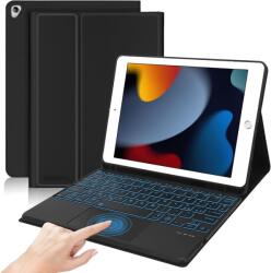 JadeMall iPad 10.2" Bluetooth billentyűzet tok trackpaddal, olasz QWERTY - fekete