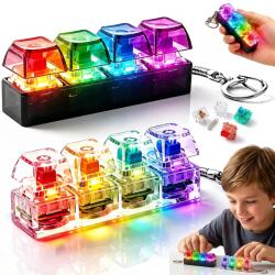  Fidget kulcstartó billentyűzettel 4db-os - világító, kattintható, felnőtteknek és gyerekeknek (4048535814781)