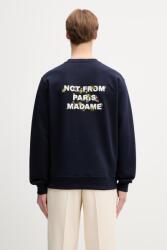Drôle de Monsieur melegítőfelső férfi pamut Vine Embroidered Slogan - sötétkék XL