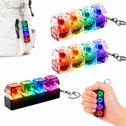  Mechanikus billentyűzet Led kattintás anti-stressz kulcstartó Fidget Switch Kliker (6953495303641)