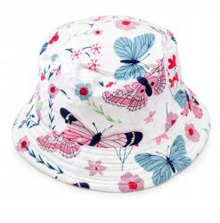  Gyerek Sapka Stílusos Divatos Állítható Sapka Bucket Hat Fehér Pillangó (CZAPKA BIAŁA MOTYLKI)