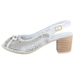 Dogati Sandale dama, argintiu, elegant, din piele naturala, cu toc, Dogati 804-11-Argintiu (Marime: 36) (804-11-Argintiu-36)