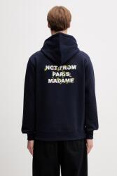 Drôle de Monsieur kapucnis melegítőfelső férfi pamut Vine Embroidered Slogan - sötétkék S