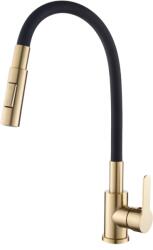 Gamma Flex 4000 konyhai csaptelep fekete-szálcsiszolt arany, beépíthető (BFX-4000BGD)