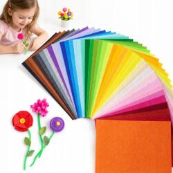  Új Dekorációs Filc Lap Színes Puha Készlet 1mm A4 40 Db (4058423985714)