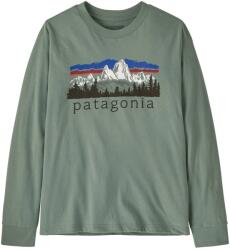Patagonia Детска блуза с дълъг ръкав Patagonia Kid's L/S Graphic T-Shirt Jumper - Fitz Roy Foothills: Cover Green (704-4321-0914)