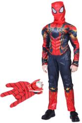 DEPOX Set costum Iron Spiderman, New Era, rosu, manusa cu discuri inclusa, 3-5 ani, 100-110 cm (2346) Costum bal mascat copii