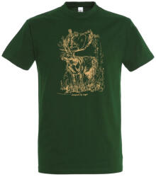 Top Póló (szarvas mintával) kereknyakú (100%pamut 190gr/m2) TOP, bottle green, 5XL (TOP_PK-H_DEER_2-0-5XL)