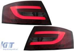 KITT Lightning LED Light Bar hátsó lámpák Audi A6 Limousine 04-08 piros/kristály, gyári LED-eshez (RA19SLRCA)