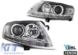  Tuning fényszóró szett valódi DRL fényekkel Audi A6 C6 04.2004-2008 sedan/kombi, bal és jobb (ABAUHX6010346)