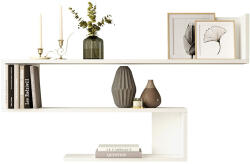 FDY Etajera de perete Belindra din PAL melaminat, alb, 120x14.5x71.4 cm Raft