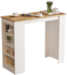 FDY Masa Bar Din Lemn Ragoon Finisaj Alb-Stejar 120x51.5 Cm