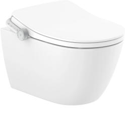 Roca Set Vas WC cu bideu electronic suspendat cu capac soft close incalzit Roca Ona In-Wash Rimless 39x53 cm evacuare dubla (A80315FS01)