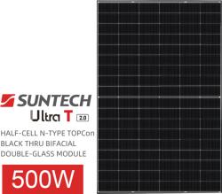 SUNTECH Panou Solar Suntech Ultra T 2.0 500W HALF-CELL N-TYPE TOPCon BLACK THRU BIFACIAL DOUBLE-GLASS MODULE (STP500S-H54-NTH)