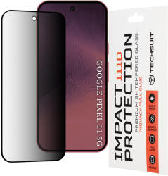 Techsuit Поверителен стъклен протектор Techsuit 111D Privacy Full Glue - Google Pixel 11 / Pixel 11 Pro - Черен