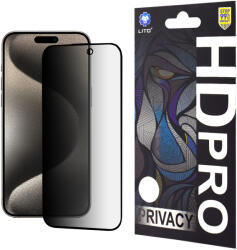 LITO Протектор за iPhone 15 Pro Max - Lito HD Pro Privacy - Черен