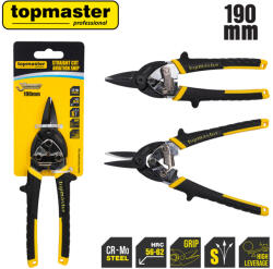 Topmaster Professional Foarfeca pentru tabla pe stanga 190 mm, ranforsata, Topmaster (370721) Cleste