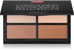 PUPA Milano #READY4SELFIE Contouring & Strobing Patela pentru conturul fetei cu efect de iluminare culoare 003 Dark Skin 175 g
