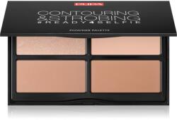 PUPA Milano #READY4SELFIE Contouring & Strobing Patela pentru conturul fetei cu efect de iluminare culoare 002 Medium Skin 175 g