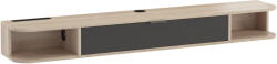 HomCom Mobilier TV suspendat, mobilier TV pentru televizoare de până la 152, 4 cm, sertar rabatabil 2 rafturi 140x24x16cm lemn natural | Aosom Romania (83B-528V01MX)