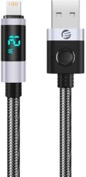 ORICO LDA2L USB-A-Lightning kábel LED-kijelzővel, 12 W, 0, 5 m, fekete-ezüst