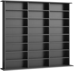HOMCOM Dulap de depozitare 1032 CD-uri / 594 DVD-uri, etajeră multimedia, 24 compartimente și 18 rafturi reglabile, negru | Aosom Romania (836-681V81BK)