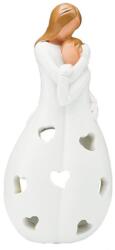 Mindblower Tartó, Mindblower, dekoratív, gyertyák, Anya és lánya, gyantából, 20 cm magas, 10 cm átmérő, 300 g, Fehér, természetes díszítéssel (4275)