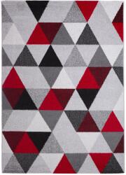 CORTINATEX Barcelona B430A_FMF64 piros-szürke geometriai mintás szőnyeg 80x150 cm (b430_080150red_grey)