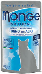 Monge Natural Pouch Alutasakos Macskaeledel (Tonhal és Szardella) - 80 g