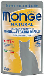 Monge Natural Pouch Kitten Alutasakos Macskaeledel (Tonhal és Máj) - 80 g