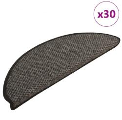 vidaXL öntapadós lépcsőszőnyeg, 30 db, antracit, 65x21x4 cm, szizál, 4.05 kg 3365873 (3365873)