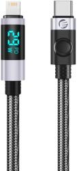 ORICO LDC2L USB-C-Lightning PD 29 W-os kábel LED kijelzővel, 480 Mb/s, 2 m, fekete