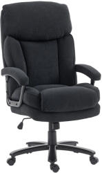 HomCom Vezetői szék, ergonomikus irodai szék 200 kg-ig, bársonyhatású, magas háttámla, fekete (921-742V00BK)